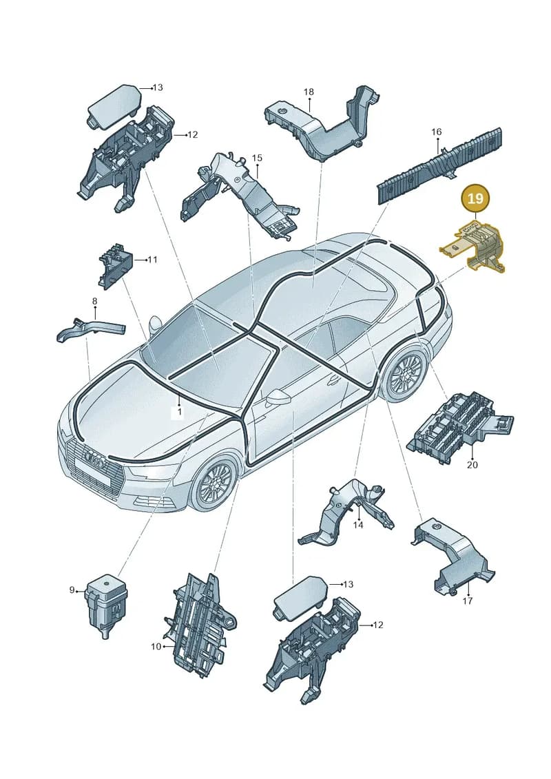 8W7971821D — Audi A5 Cabriolet (2016-2025) diagram 848971800, position 19
