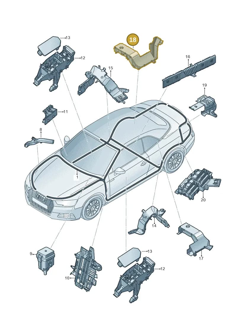 8W7971822A — Audi A5 Cabriolet (2016-2025) diagram 848971800, position 18