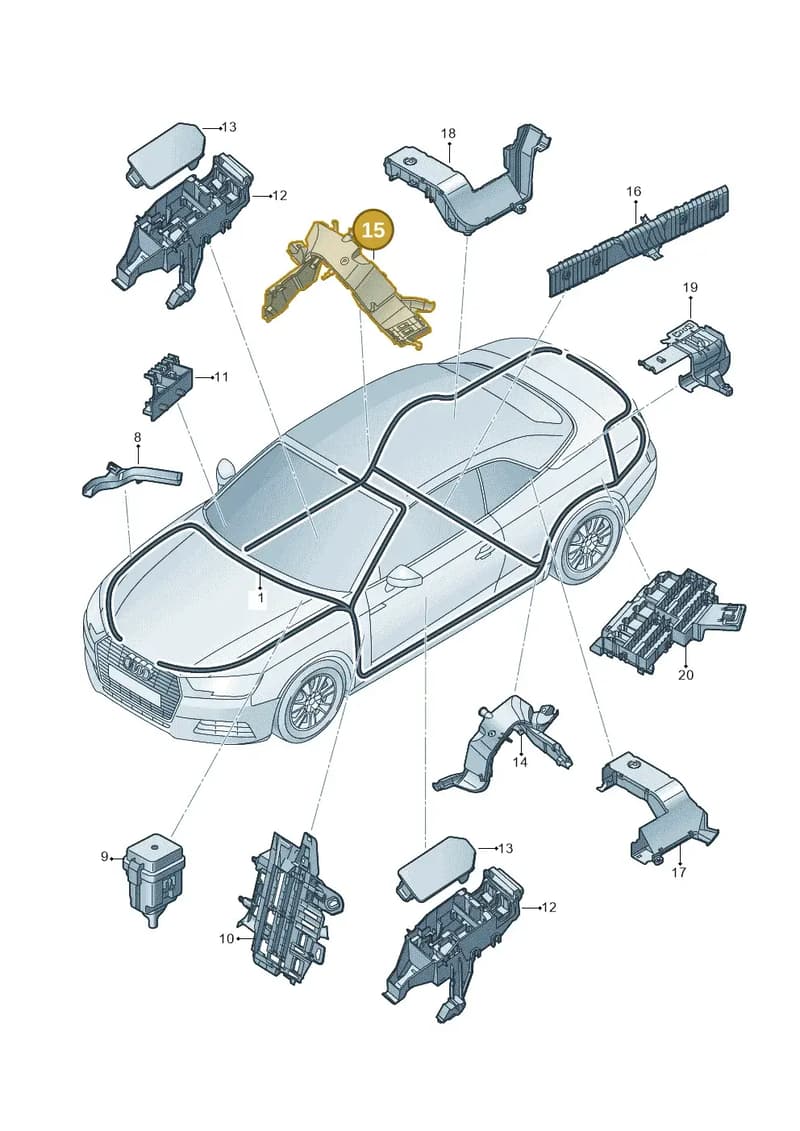 8W7971822 — Audi A5 Cabriolet (2016-2025) diagram 848971800, position 15