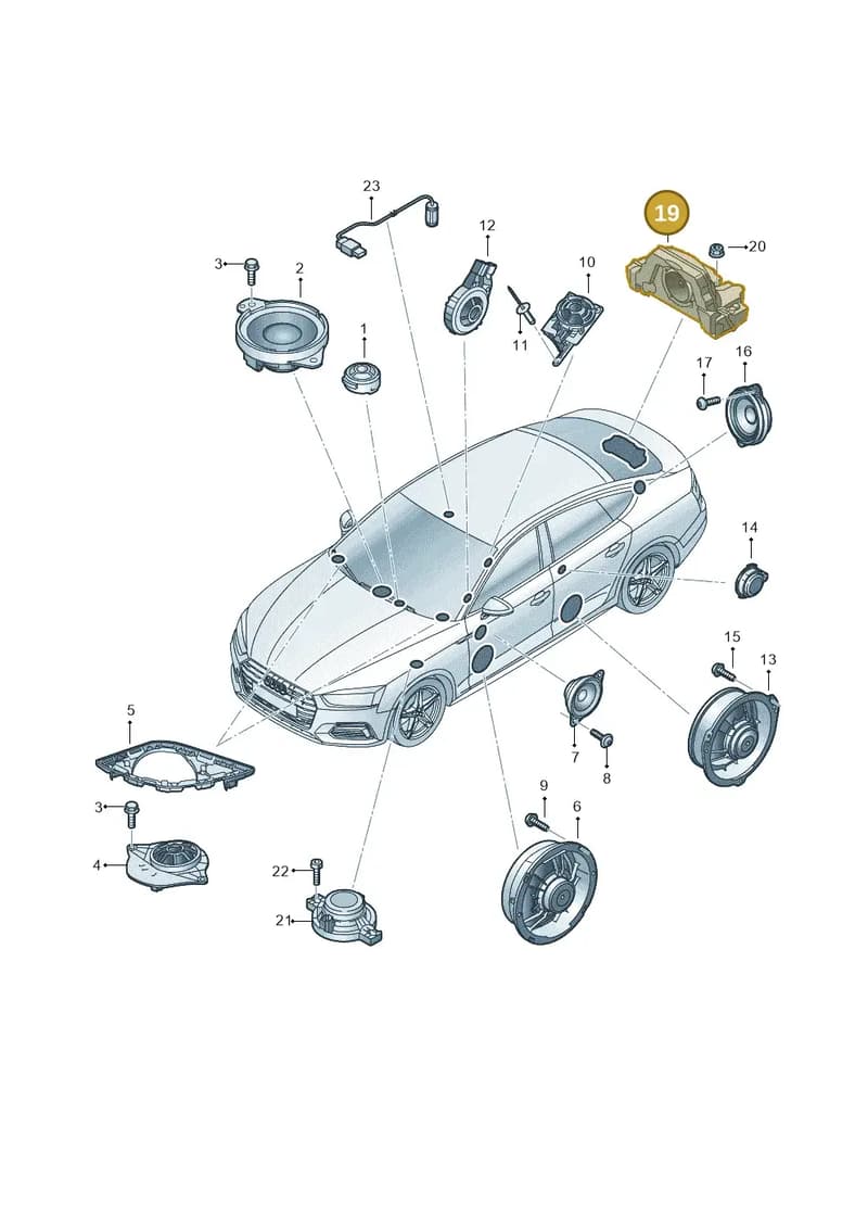 8W8035382 — Audi A5 Sportback (2016-2025) diagram 897035360, position 19