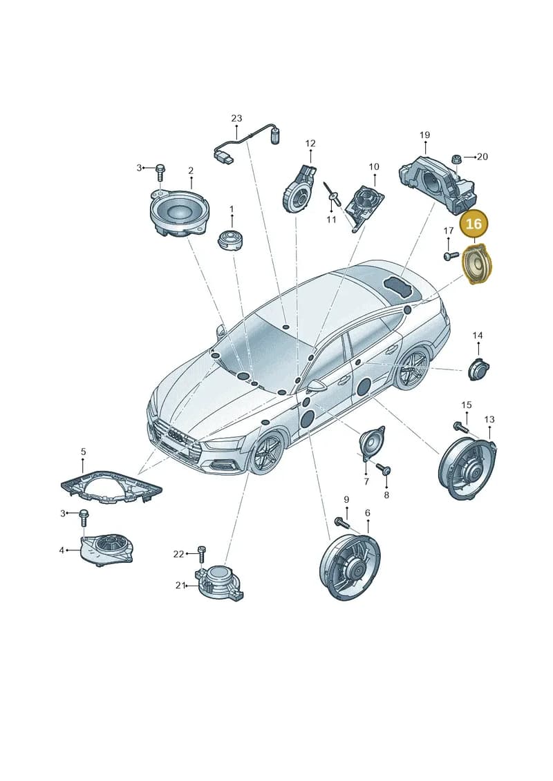 8W8035454 — Audi RS5 Sportback (2017-2025) diagram 897035360, position 16