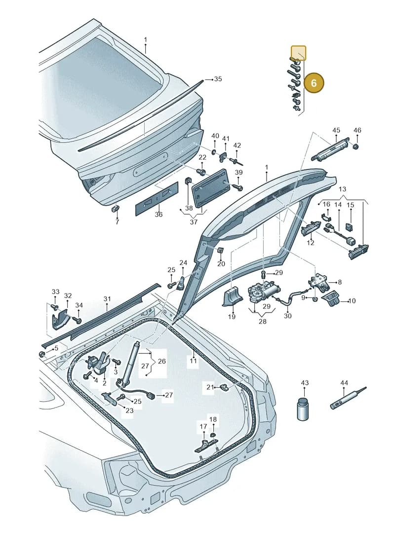 8W8098617 — Audi RS5 Sportback (2017-2025) diagram 897827100, position 6