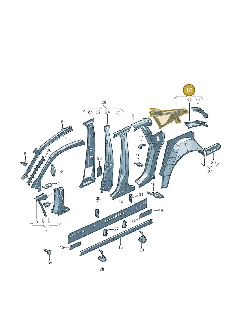 8W8809052 — Audi RS5 Sportback (2017-2025) diagram 897809100, position 10