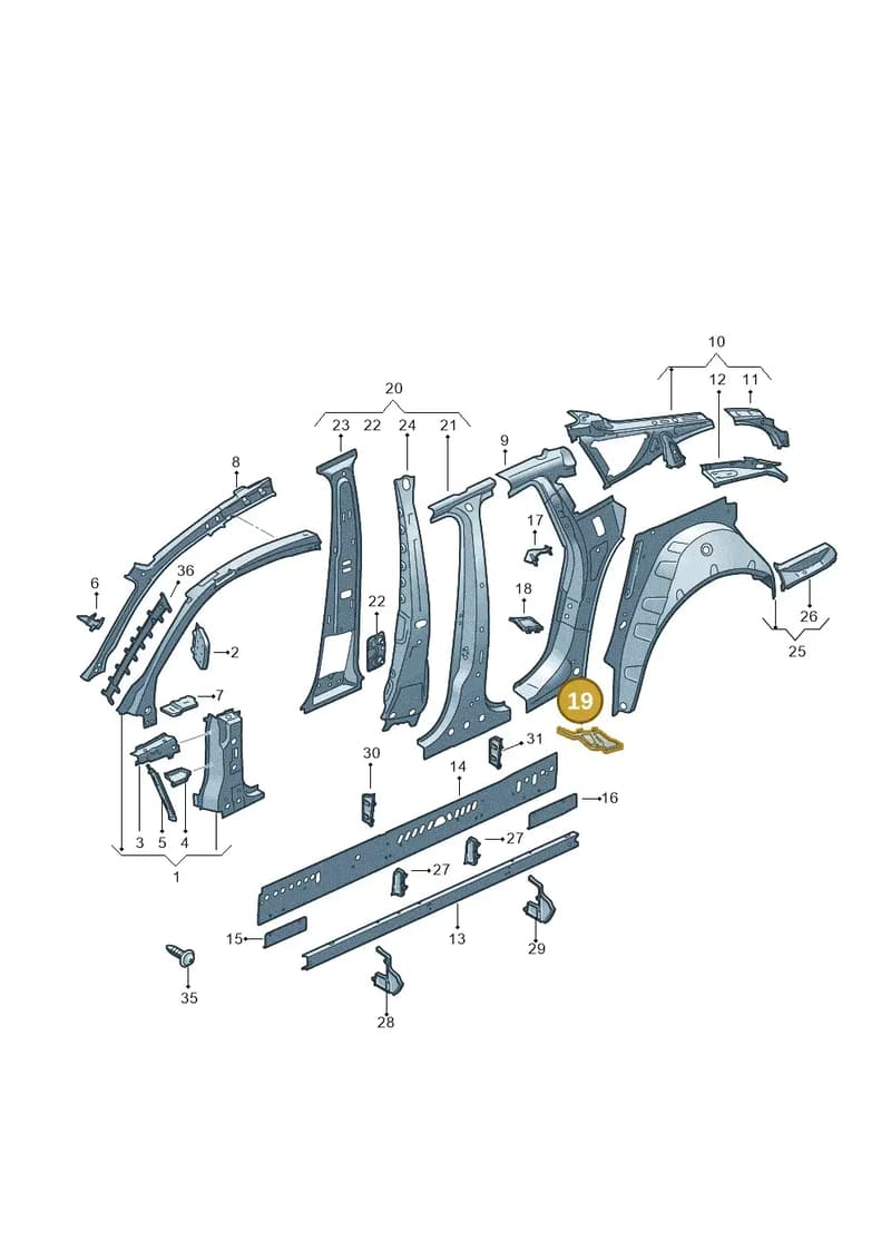 8W8809698 — Audi RS5 Sportback (2017-2025) diagram 897809100, position 19