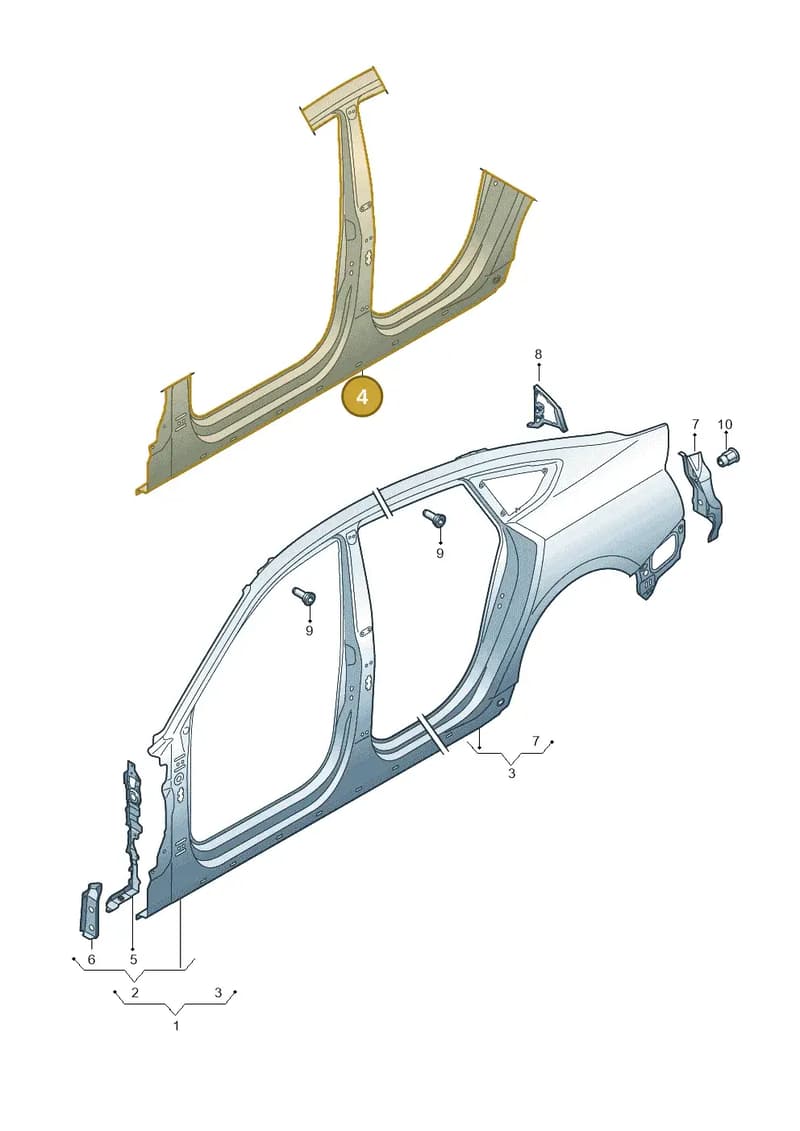 8W8809847 — Audi A5 Sportback (2016-2025) diagram 897809600, position 4