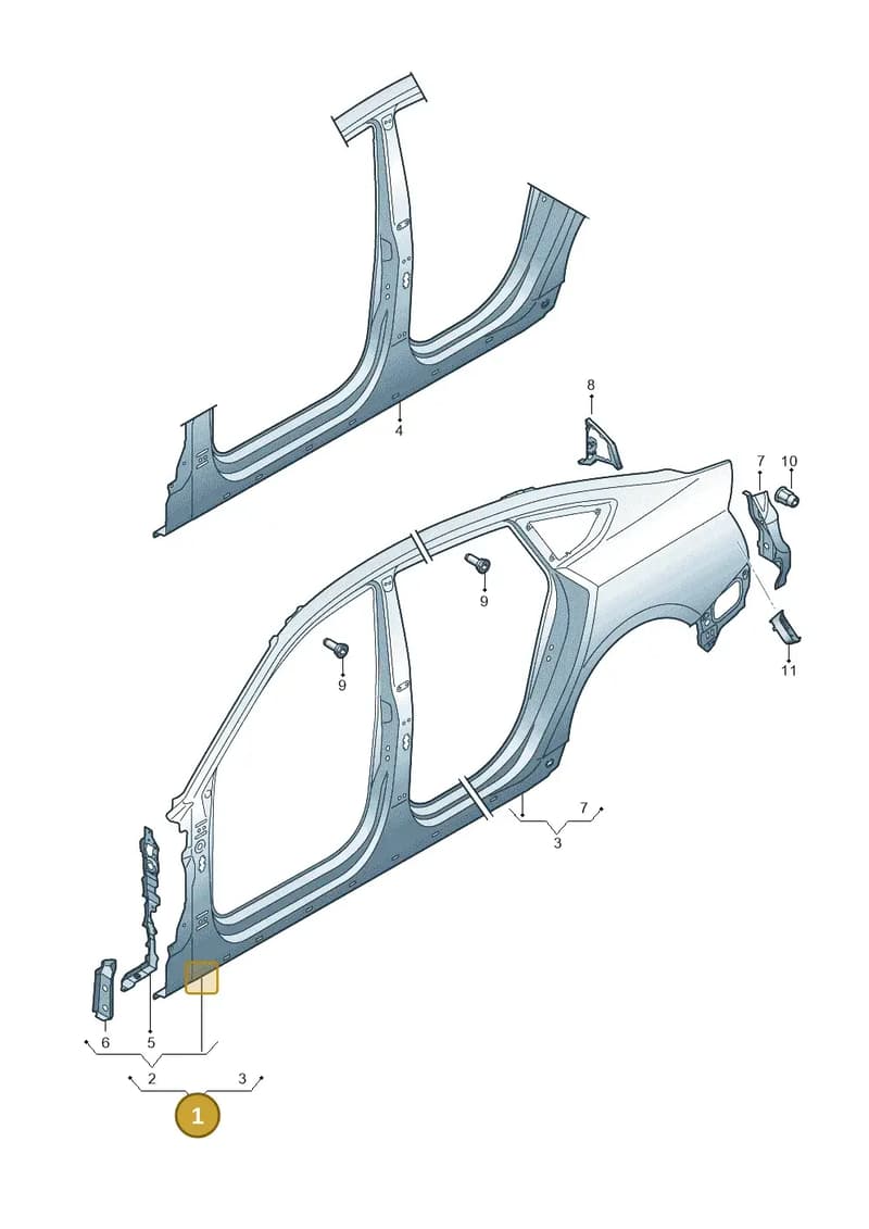 8W8810076A — Audi RS5 Sportback (2017-2025) diagram 847809051, position 1