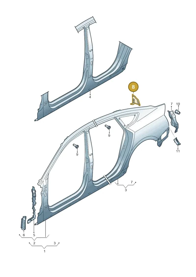 8W8810570 — Audi RS5 Sportback (2017-2025) diagram 847809051, position 8