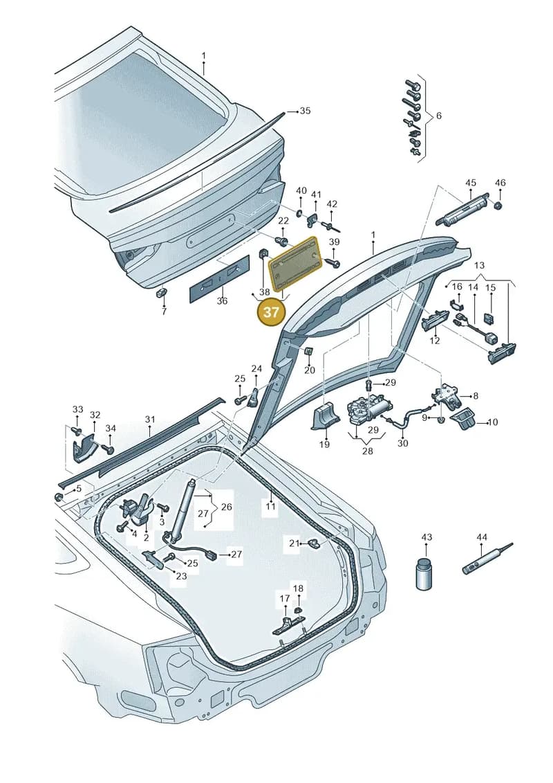 8W88271139B9 — Audi RS5 Sportback (2017-2025) diagram 897827100, position 37