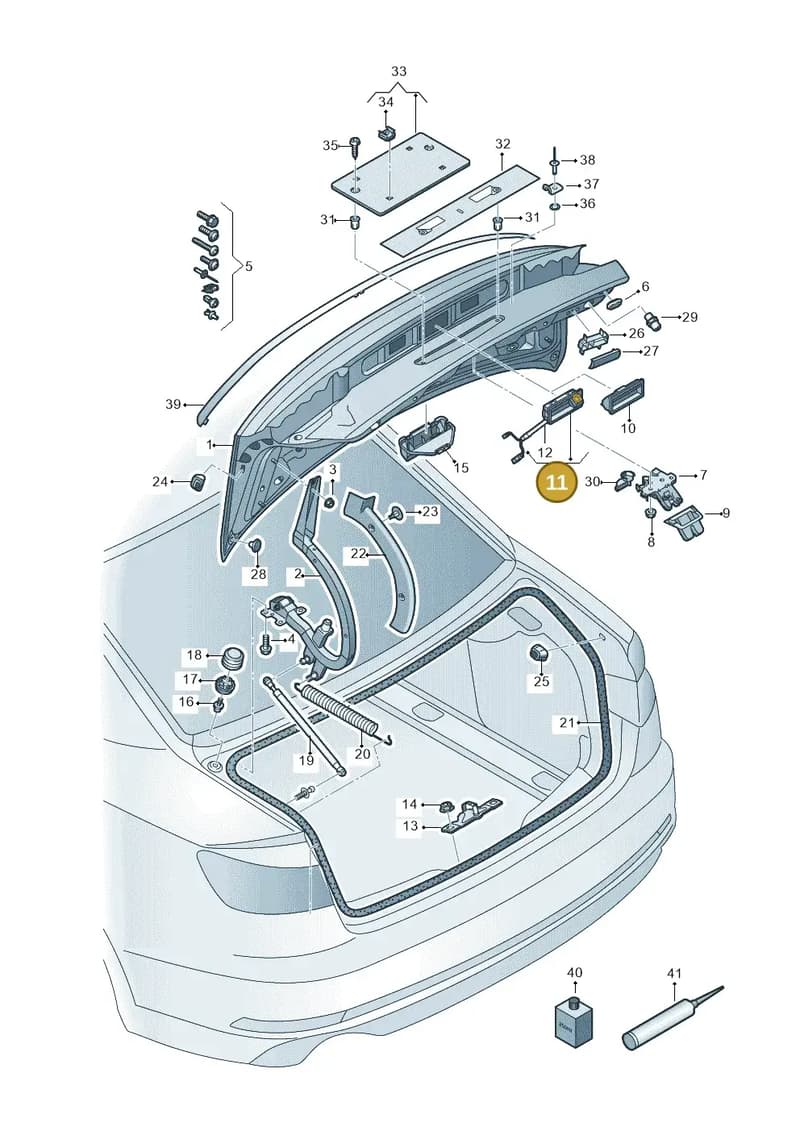 8W8827566A — Audi RS5 Sportback (2017-2025) diagram 897827000, position 11