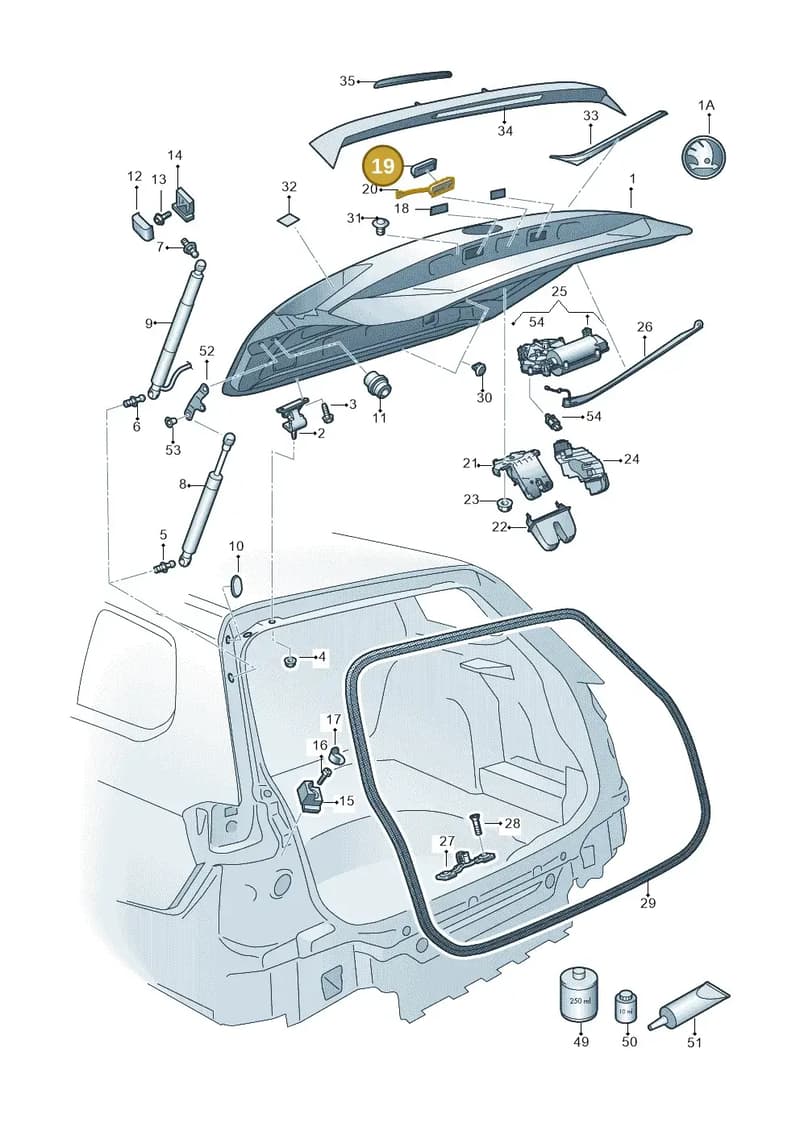 8W8827566C — Skoda Superb Combi (2015-2024) diagram 851827030, position 19