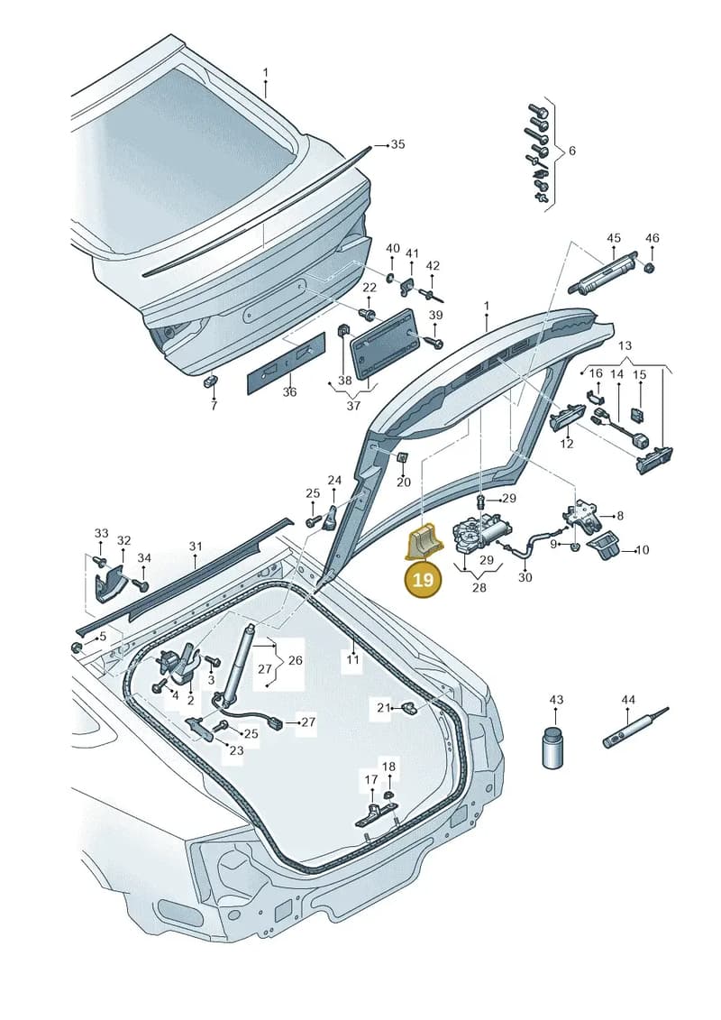 8W8827569A — Audi RS5 Sportback (2017-2025) diagram 897827100, position 19