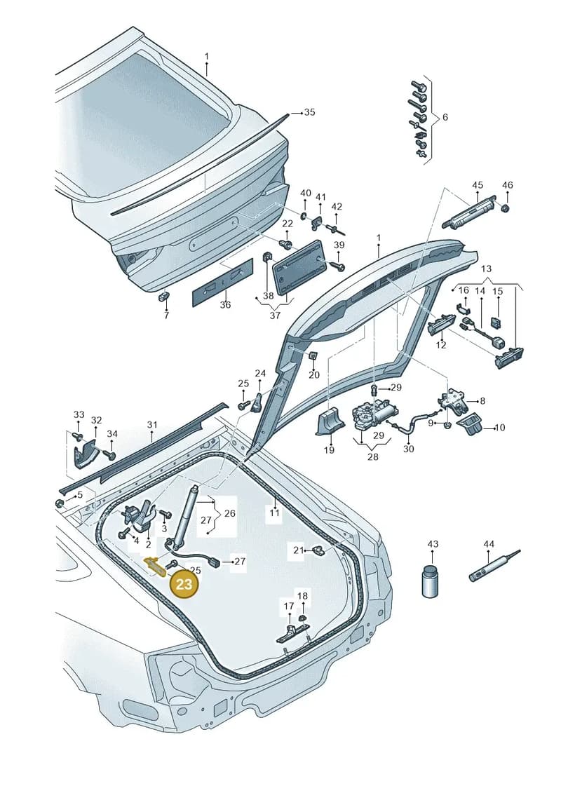 8W8827603 — Audi RS5 Sportback (2017-2025) diagram 897827100, position 23