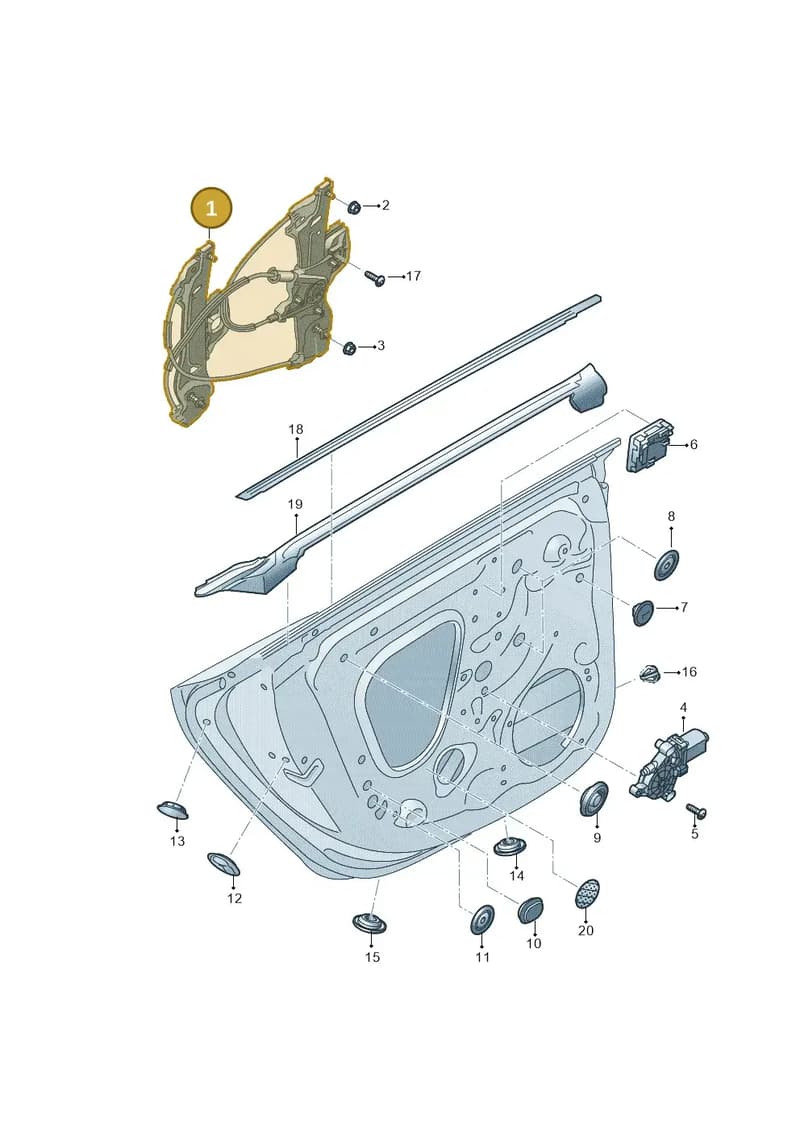 8W8839461 — Audi RS5 Sportback (2017-2025) diagram 897839600, position 1