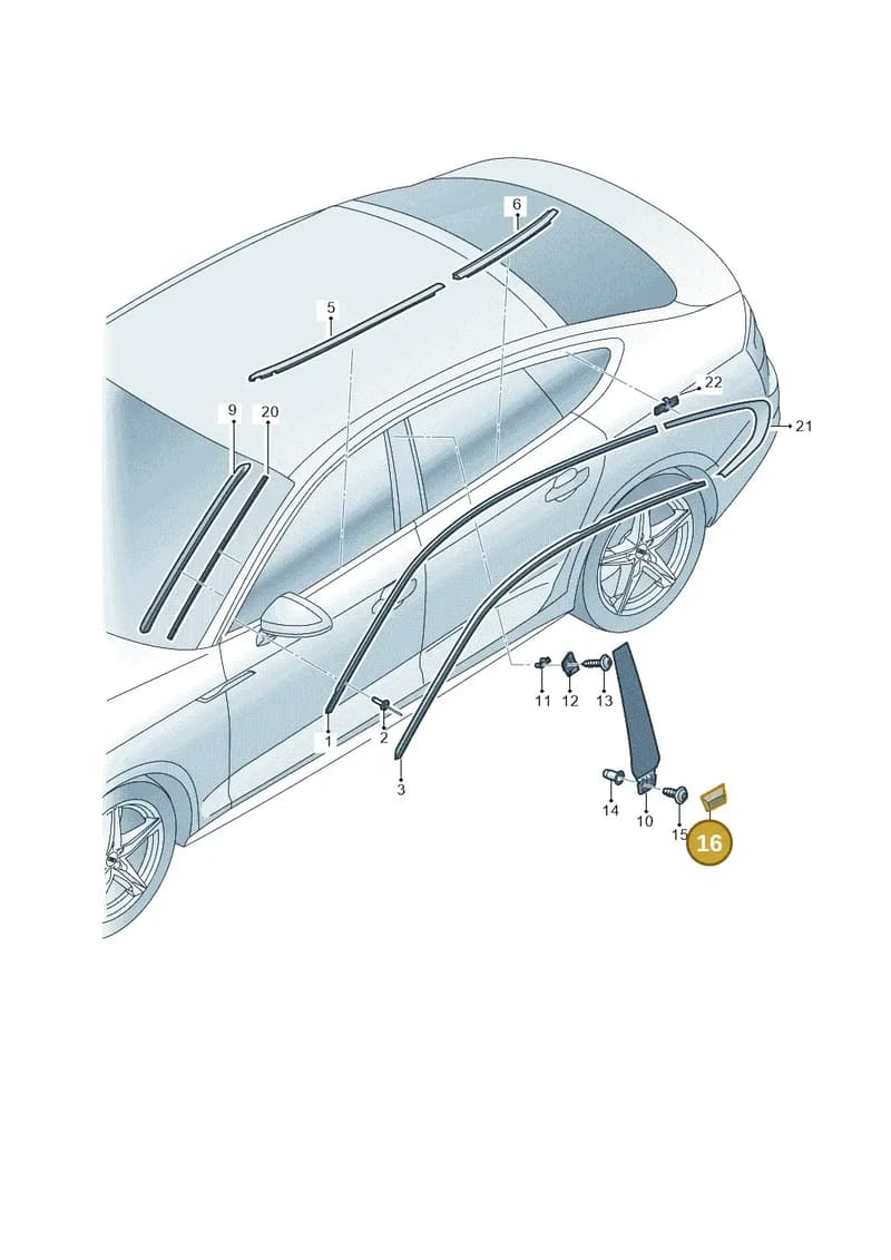 8W88535899B9 — Audi A5 Sportback (2016-2025) diagram 897853150, position 16