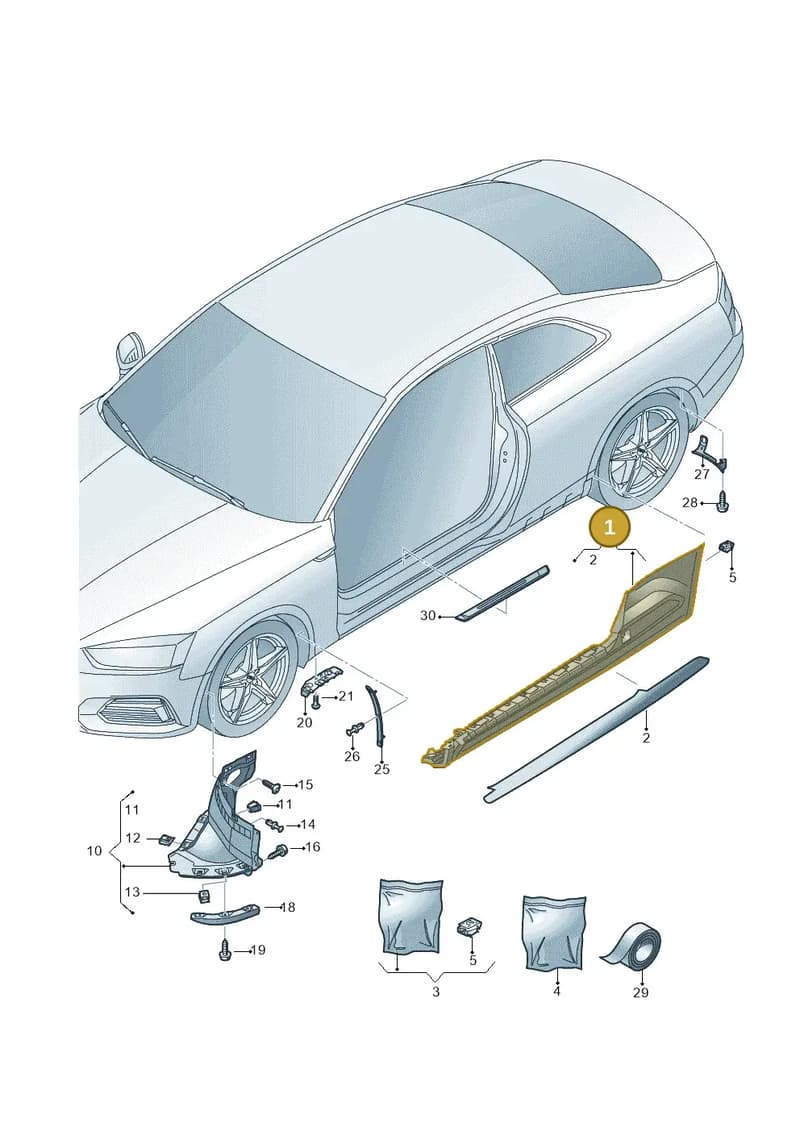 8W8853855BGRU — Audi RS5 Sportback (2017-2025) diagram 847853000, position 1