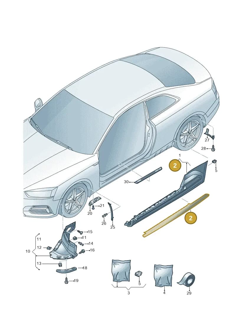 8W8854867CT94 — Audi RS5 Sportback (2017-) diagram 847853000, position 2
