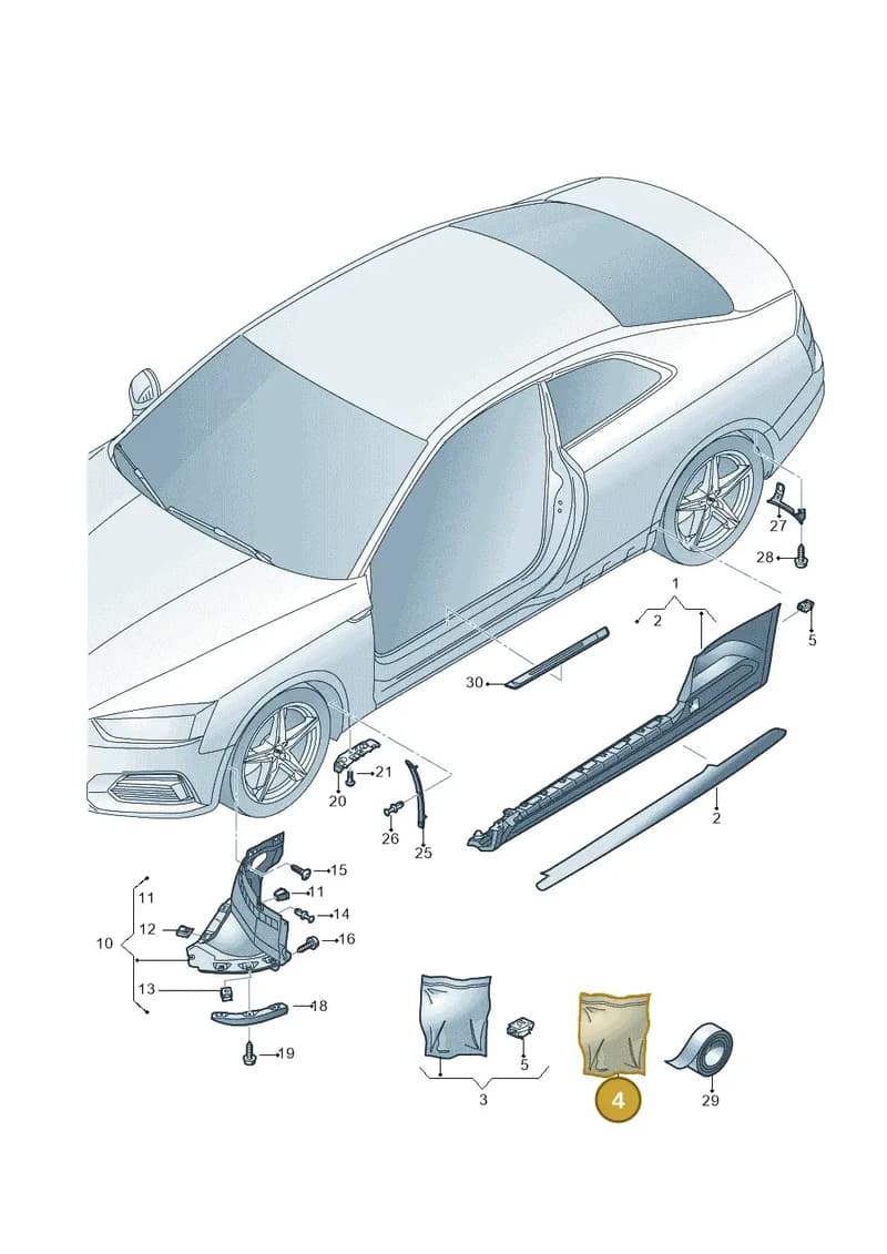 8W8854868BT94 — Audi RS5 Sportback (2017-2025) diagram 847853000, position 4