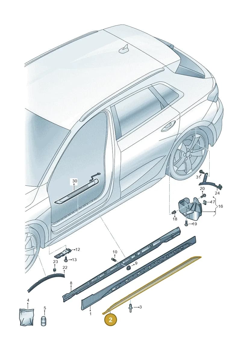 8W8854868CT94 — Audi A3 Sportback (2019-2025) diagram 596853075, position 2