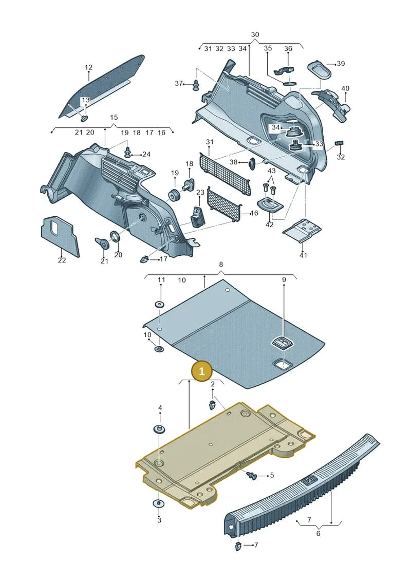8W8863373B — Audi A4 (2015-2025) diagram 849863800, position 1