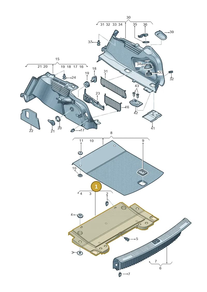 8W8863373D — Audi A5 Sportback (2016-2025) diagram 897863800, position 1