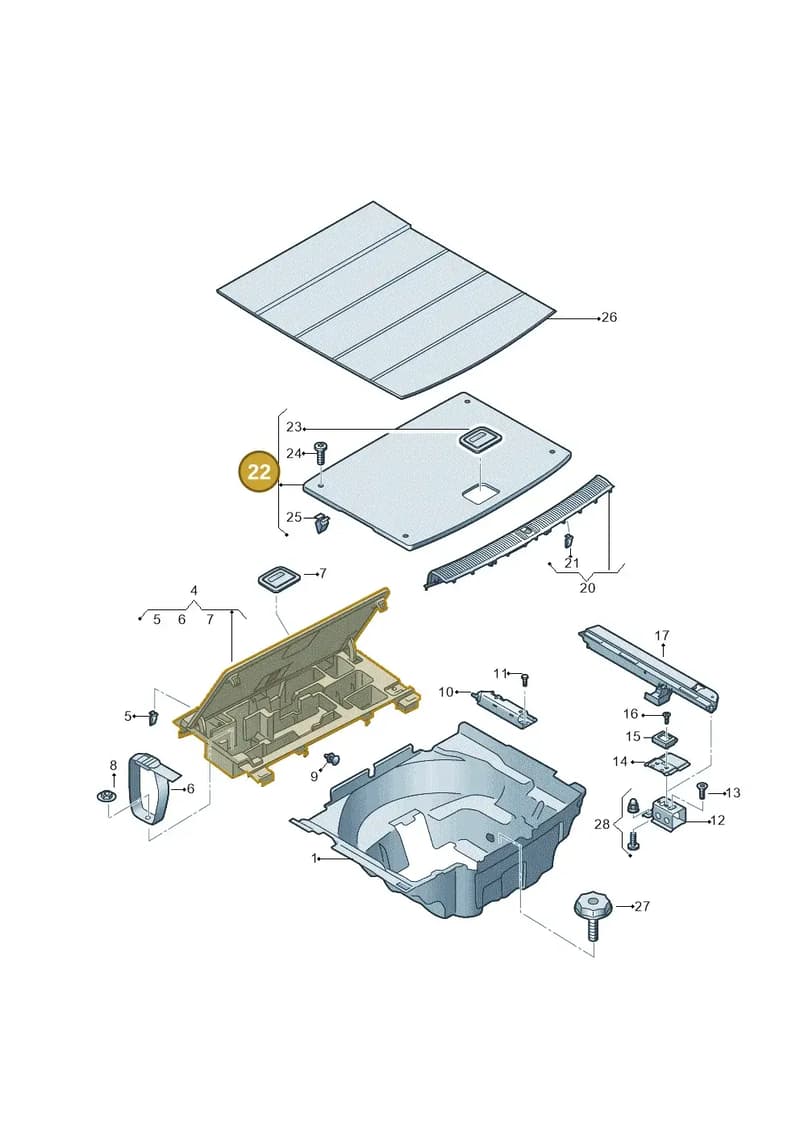 8W8863463AGW8 — Audi A5 Sportback (2016-2025) diagram 897863850, position 22