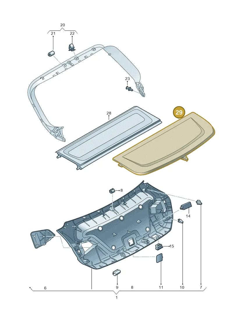8W88677717U3 — Audi A5 Sportback (2016-2025) diagram 897867950, position 29