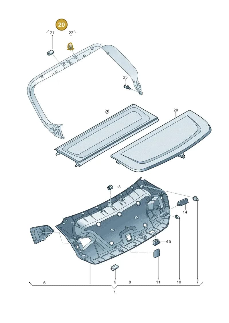 8W8867973A4PK — Audi RS5 Sportback (2017-2025) diagram 897867950, position 20