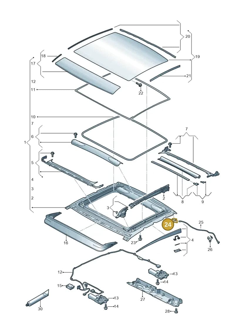8W8877940 — Audi RS5 Sportback (2017-2025) diagram 897877000, position 24