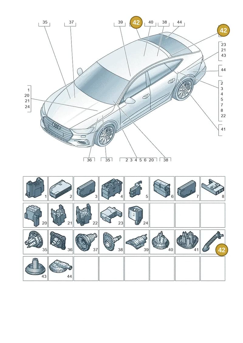 8W8971840 — Audi RS7 Sportback (2019-2025) diagram 435971810, position 42