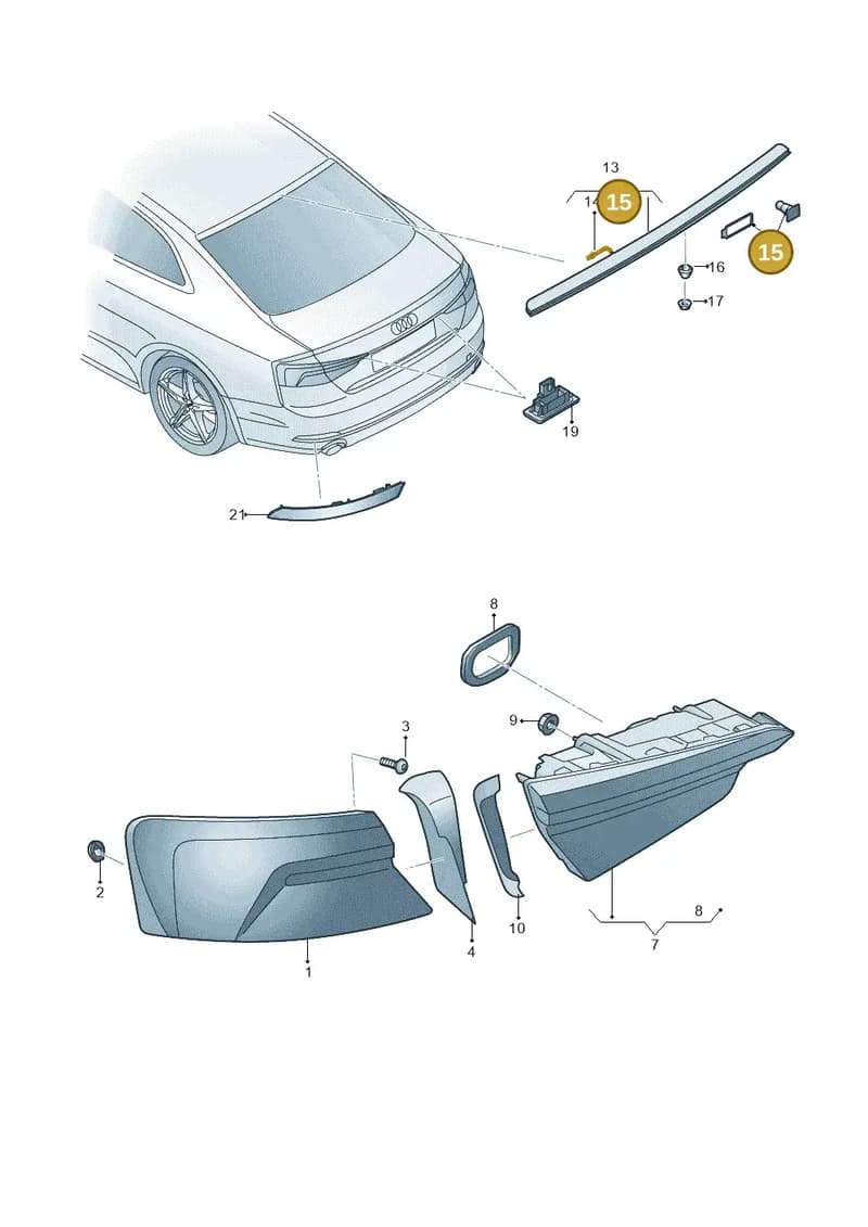 8W8998191 — Audi RS5 Sportback (2017-2025) diagram 897945000, position 15