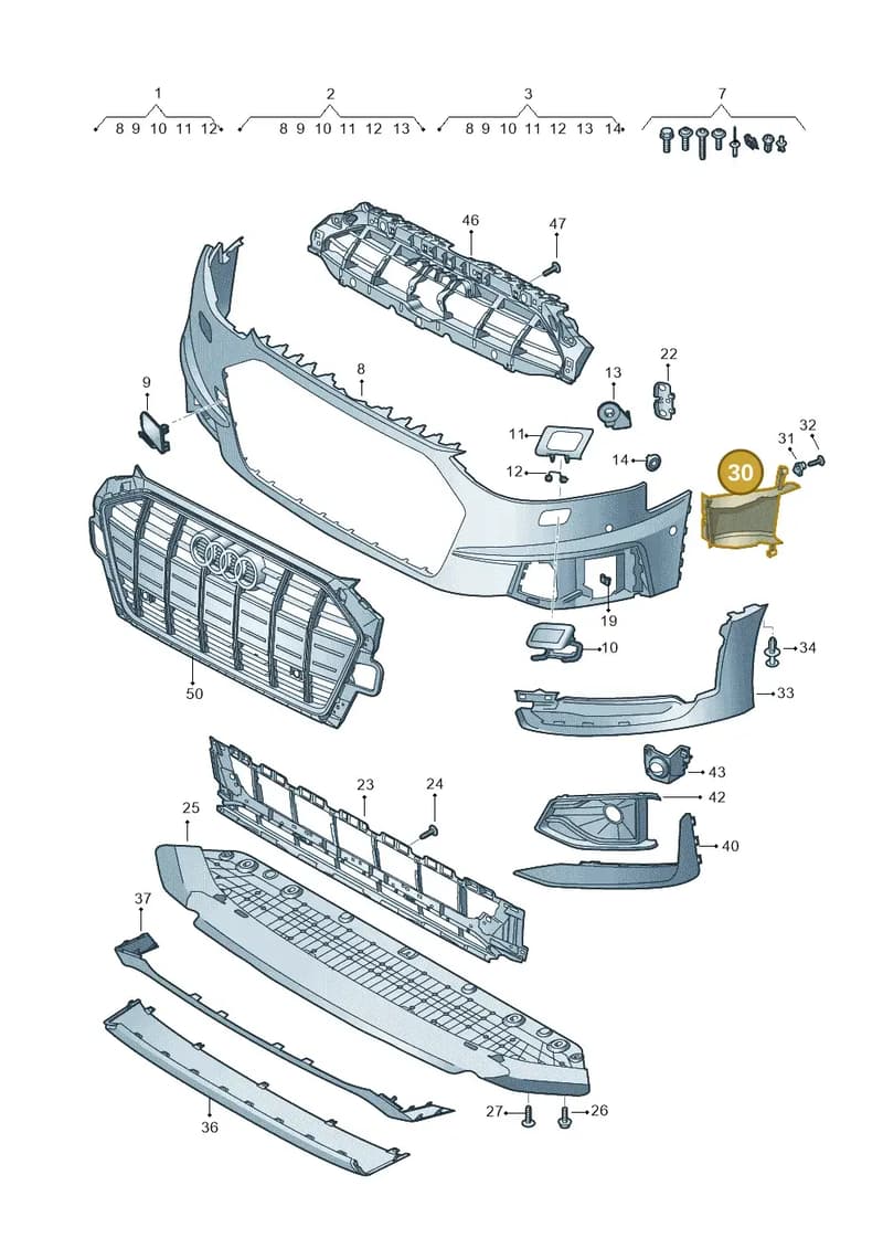 8W9121764B — Audi A4 (2015-2025) diagram 849807210, position 30