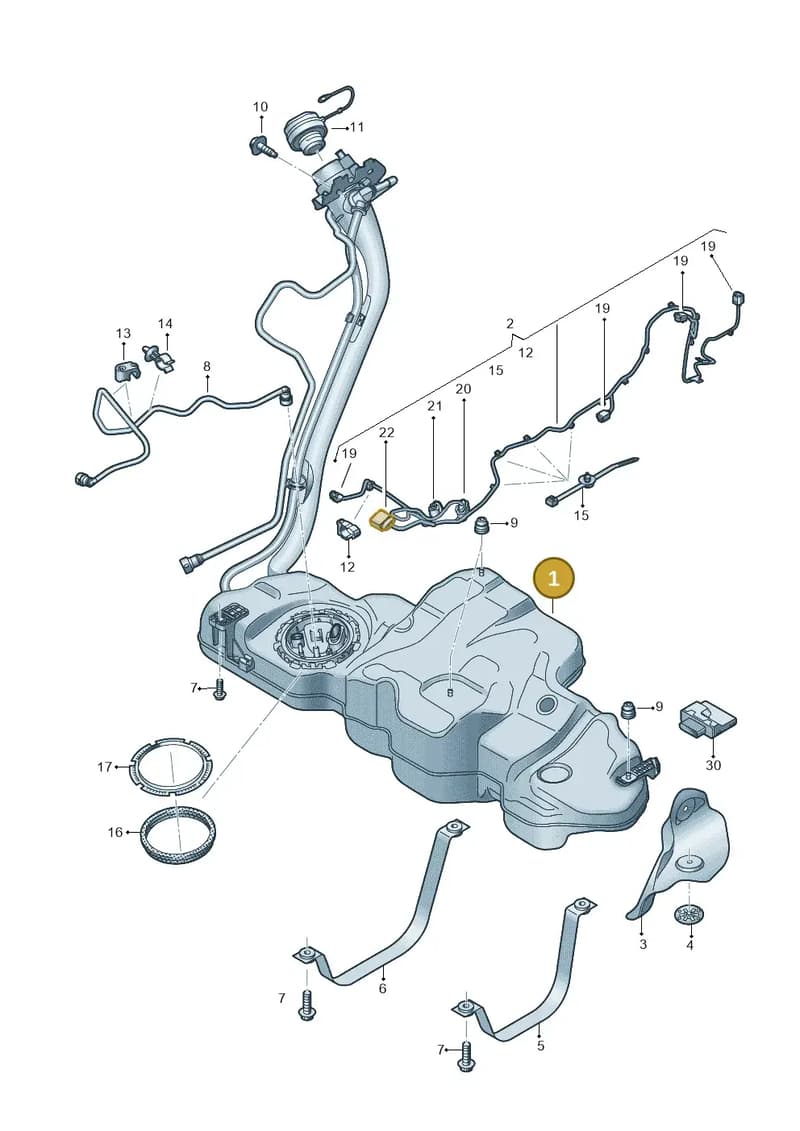 8W9201055A — Audi A4 (2015-2025) diagram 849201420, position 1