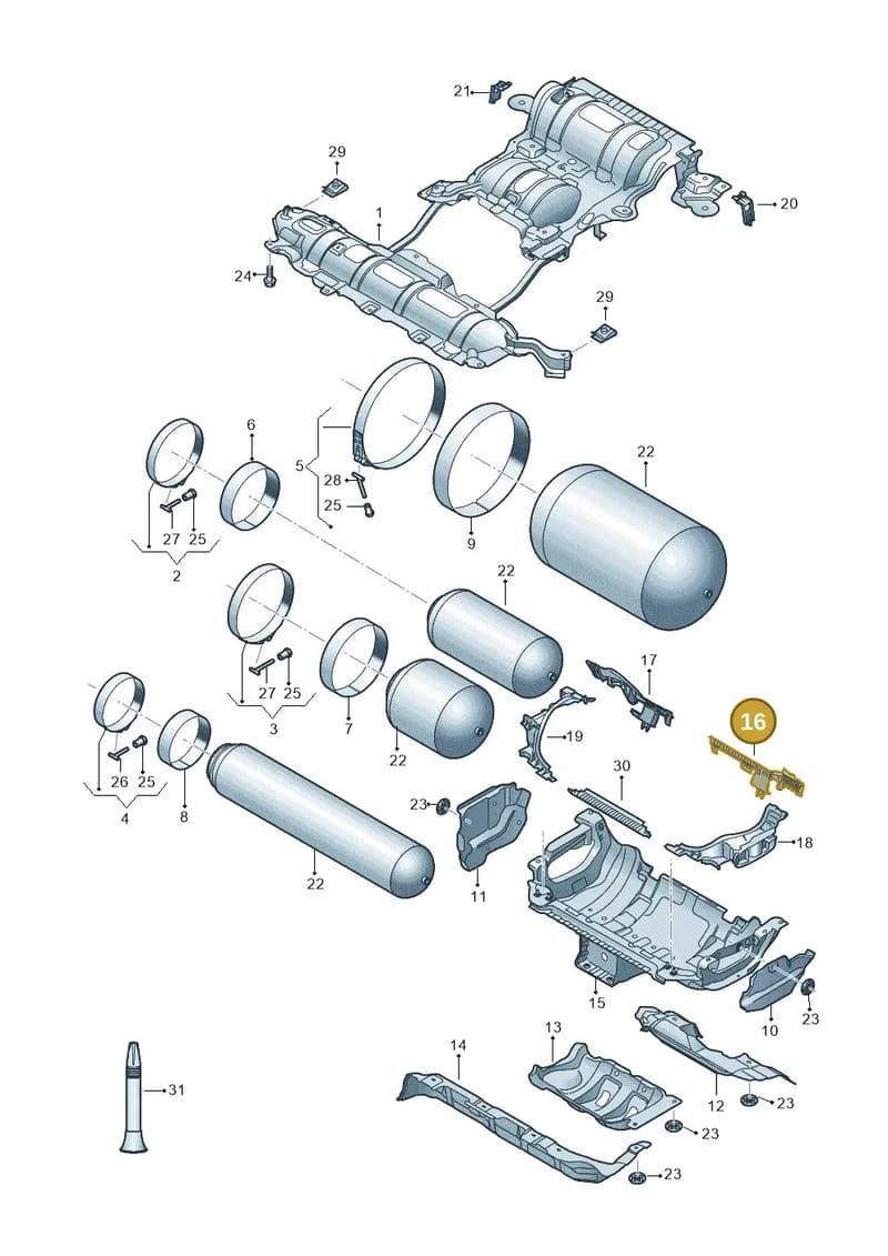 8W9201192J — Audi A5 Sportback (2016-2025) diagram 849201480, position 16