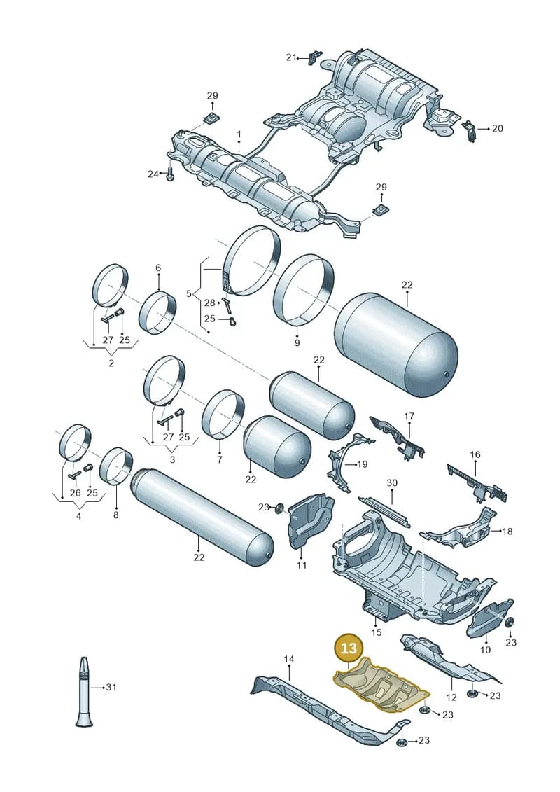 8W9201308C — Audi A5 Sportback (2016-2025) diagram 849201480, position 13