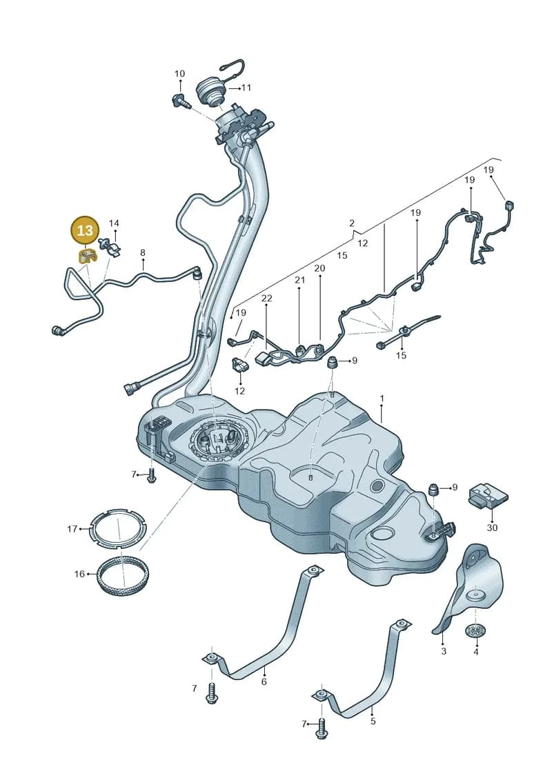 8W9201449 — Audi A5 Sportback (2016-2025) diagram 849201420, position 13