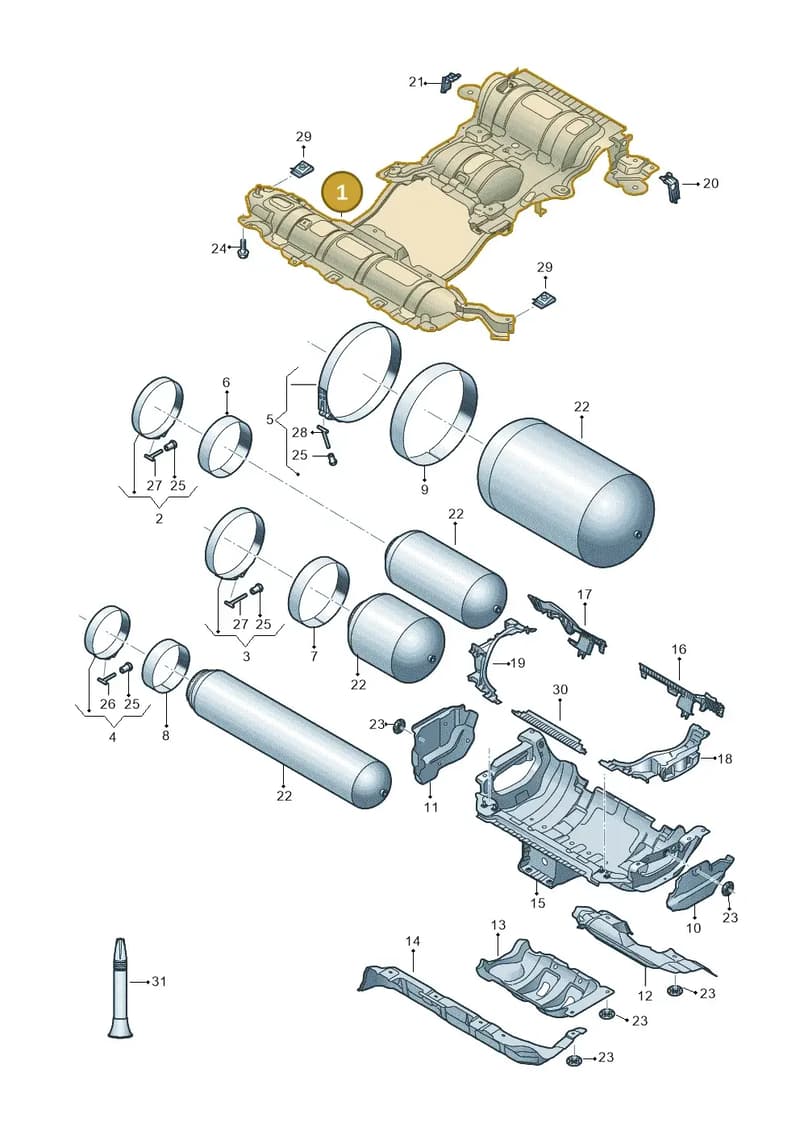 8W9201870C — Audi A5 Sportback (2016-2025) diagram 849201480, position 1
