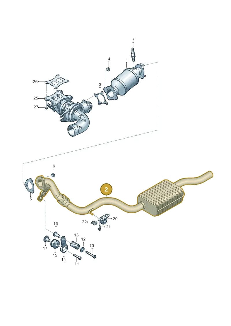 8W9253350J — Audi A5 Sportback (2016-2025) diagram 849253500, position 2