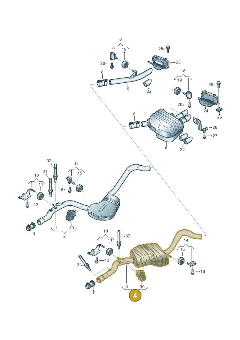 8W9253409AC — Audi A4 (2015-2025) diagram 849253093, position 4