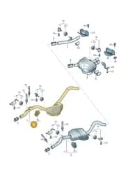 8W9253409AH Audi Centre Silencer with Exhaust Flap