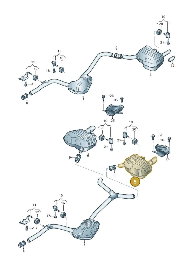 8W9253609AA — Audi A4 (2015-2025) diagram 849253082, position 5+3