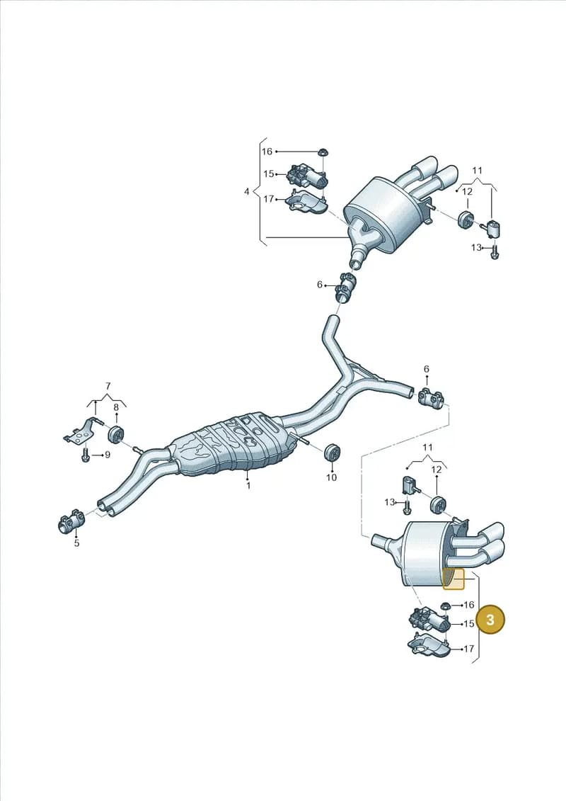 8W9253609J — Audi A5 Sportback (2016-2025) diagram 849253880, position 3