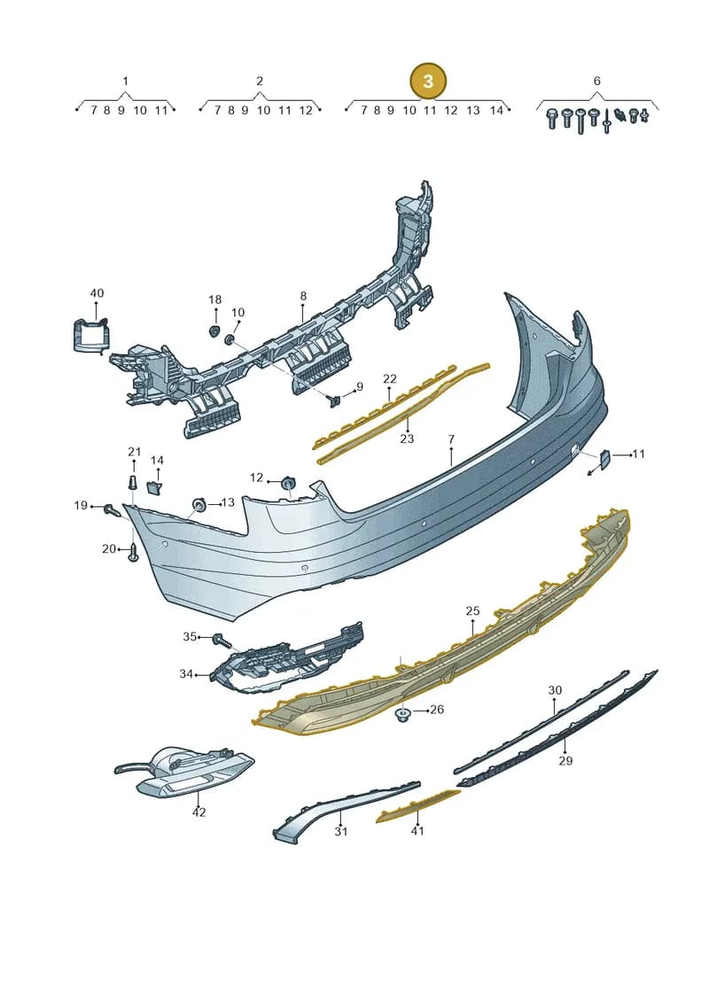 8W9807067AAGRU — Audi A4 (2015-2025) diagram 849807760, position 3