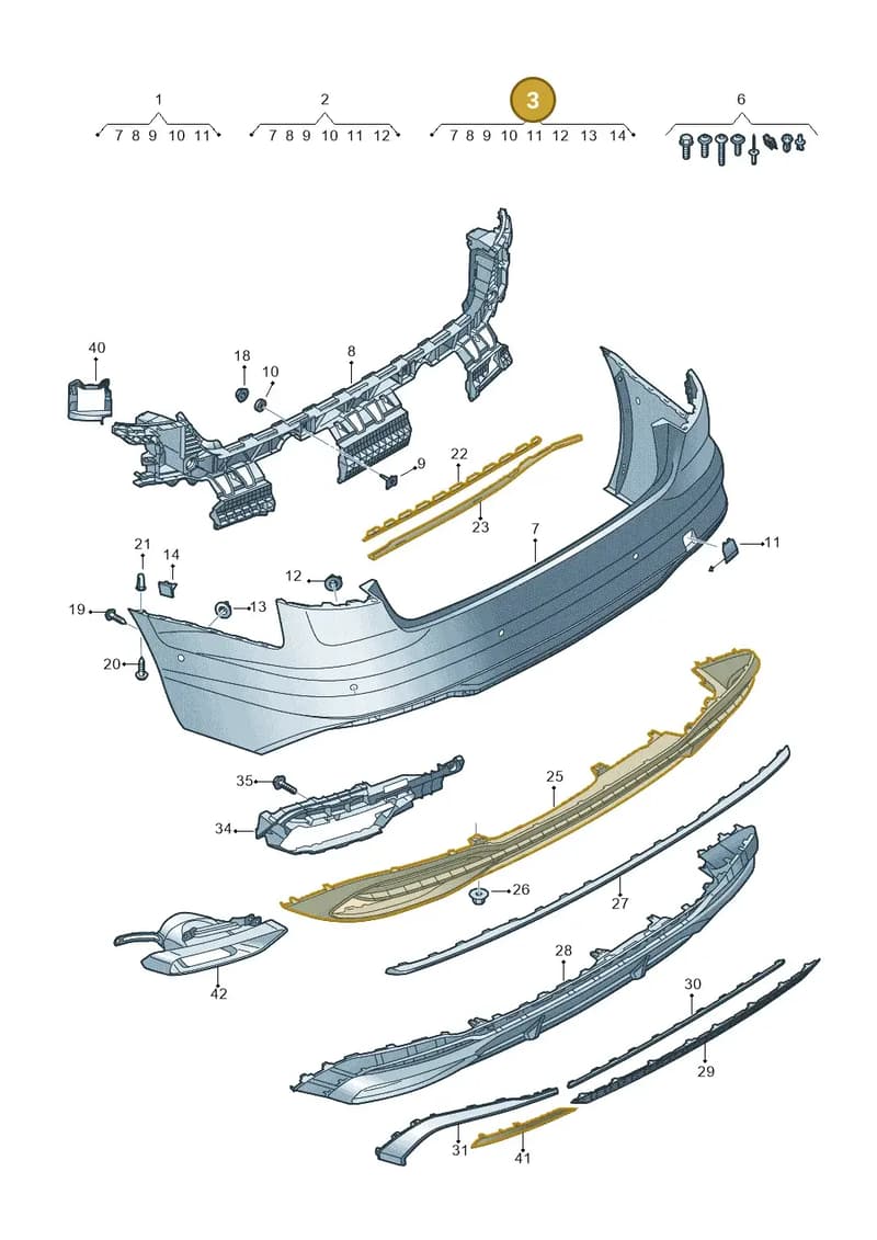 8W9807067AAGRU — Audi A4 (2015-2025) diagram 849807770, position 3