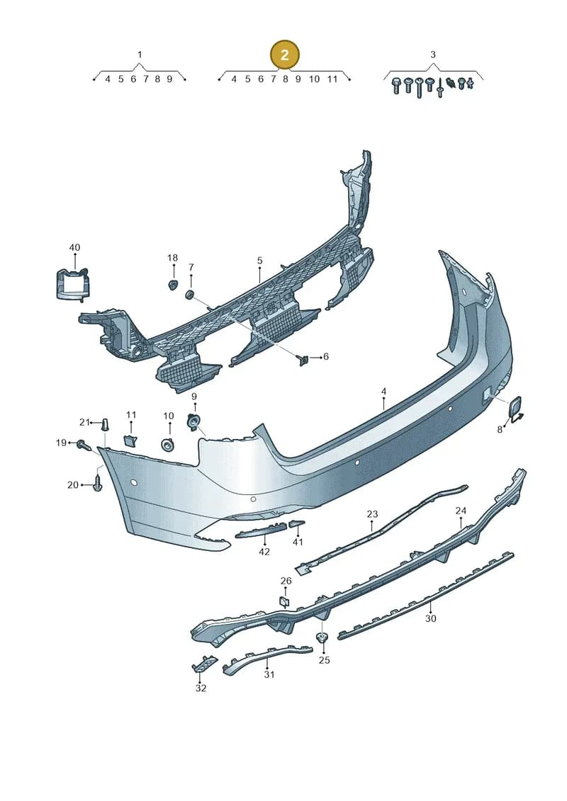 8W9807067ACGRU — Audi RS4 Avant (2017-2025) diagram 438807600, position 2