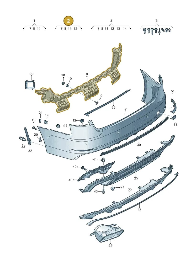 8W9807067DGRU — Audi A4 (2015-2025) diagram 849807075, position 2