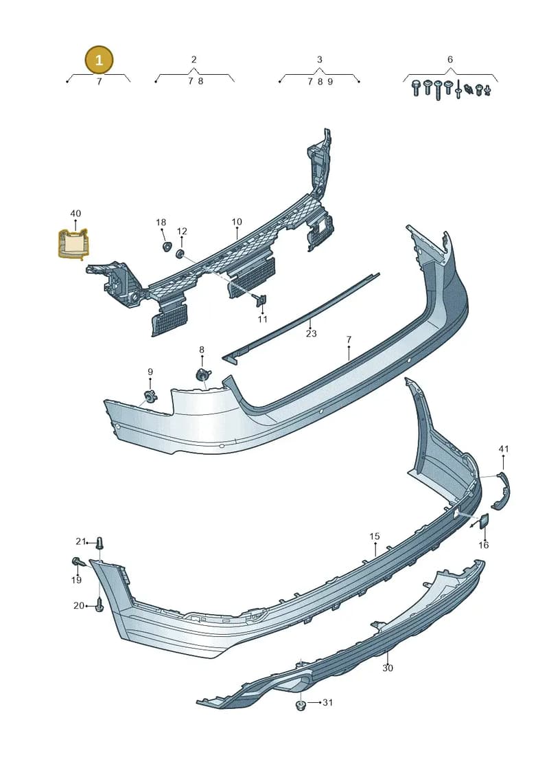 8W9807067FGRU — Audi A4 (2015-2025) diagram 849807800, position 1