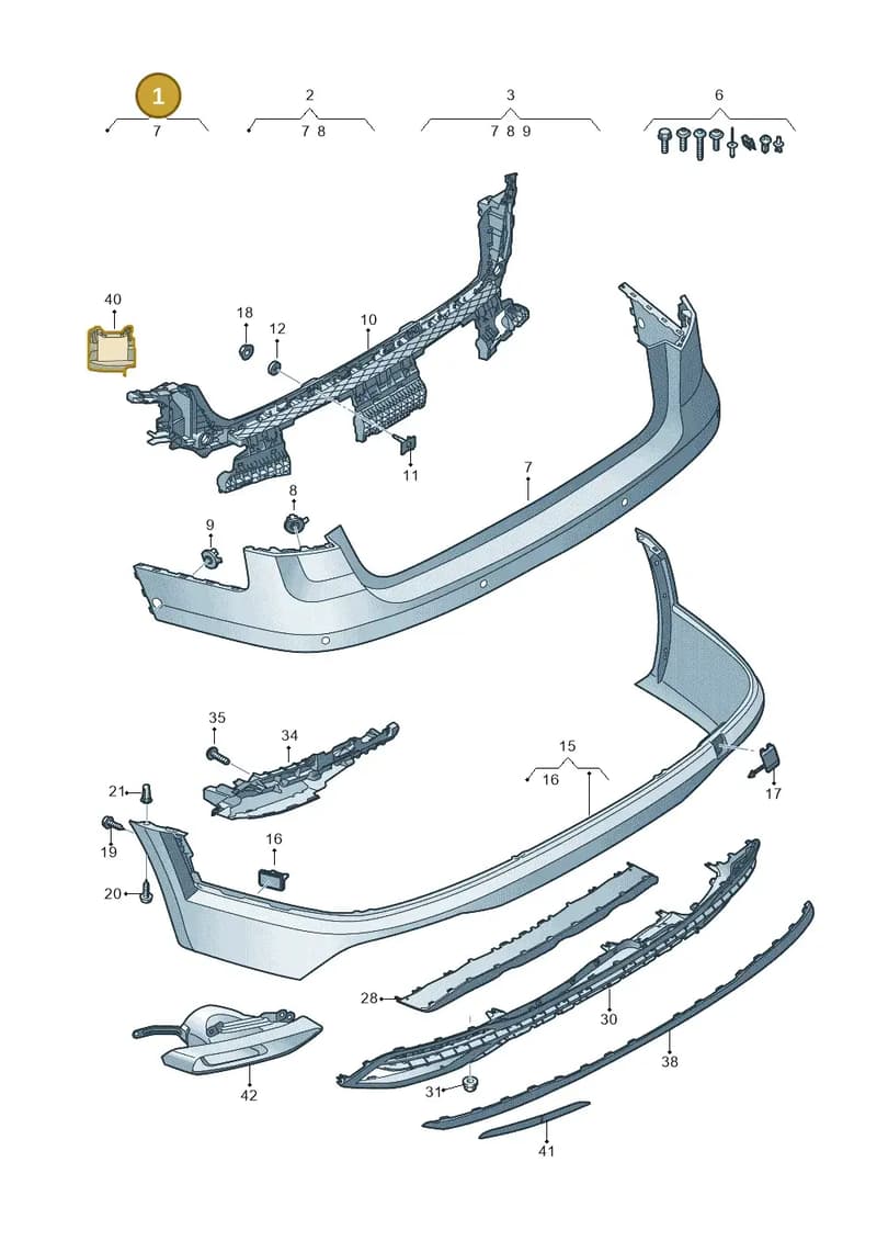 8W9807067LGRU — Audi A4 (2015-2025) diagram 849807850, position 1