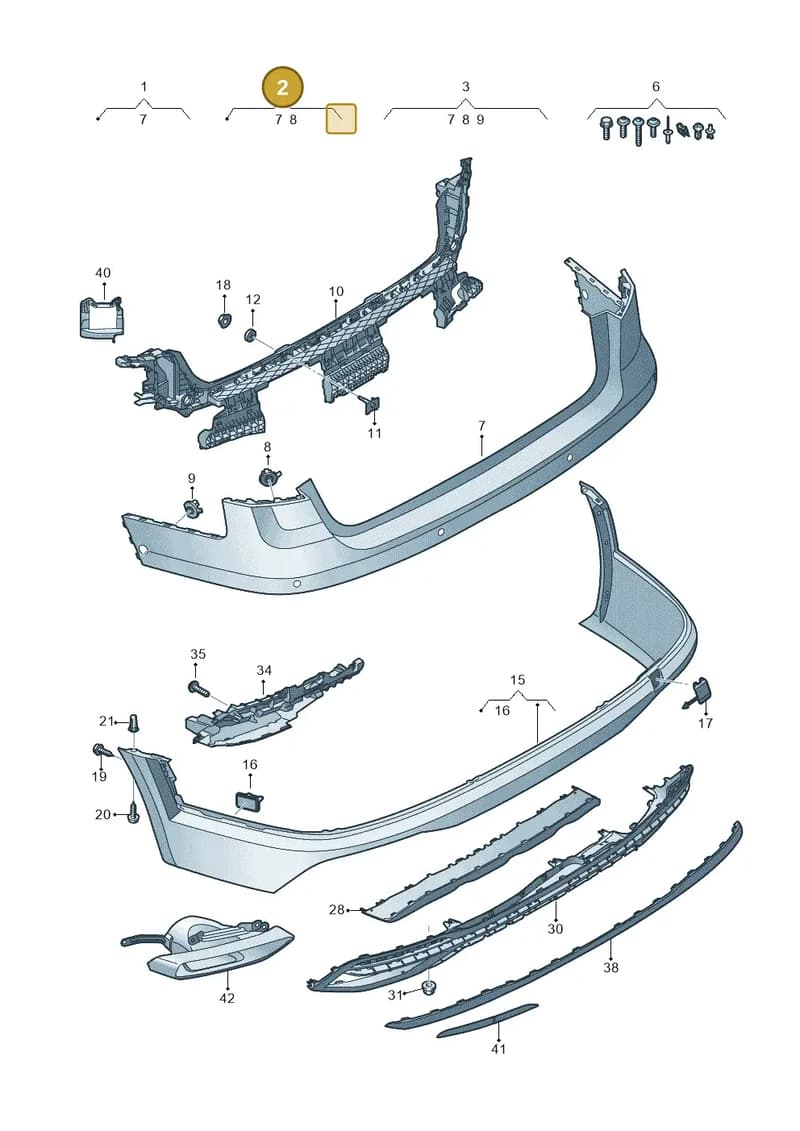 8W9807067MGRU — Audi A4 (2015-2025) diagram 849807850, position 2