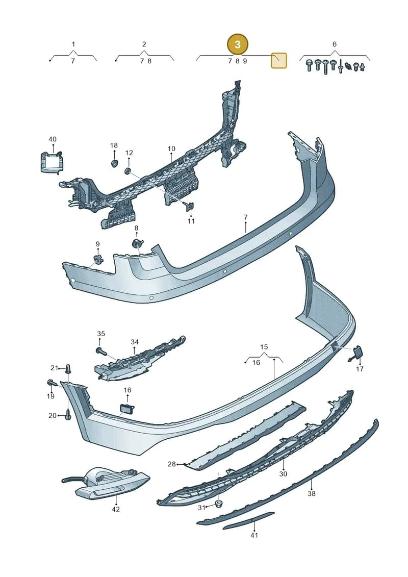 8W9807067NGRU — Audi A4 (2015-2025) diagram 849807850, position 3