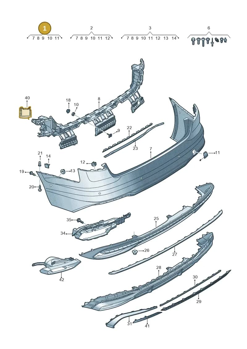 8W9807067SGRU — Audi A4 (2015-2025) diagram 849807770, position 1